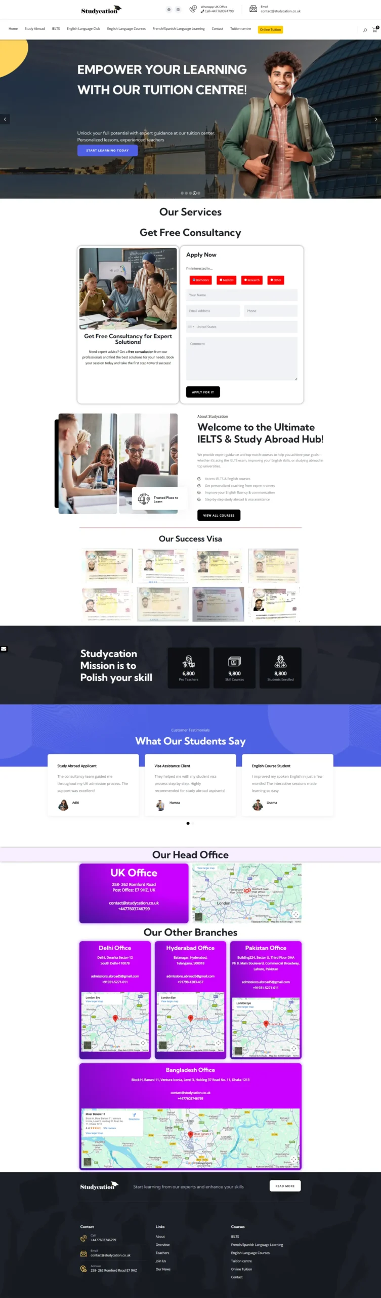 Website for Studycation
